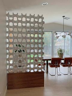 Richard Harvey Patinated Sculpta Grille Bones Screen on Walnut Base by Richard Harvey 1960s - 4182516