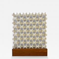 Richard Harvey Patinated Sculpta Grille Bones Screen on Walnut Base by Richard Harvey 1960s - 4186002