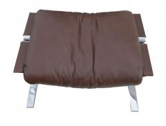 Richard Hersberger Richard Hersberger for Pace Brown Leather Chrome Lounge Chair and Ottoman - 2397860