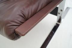 Richard Hersberger Richard Hersberger for Pace Brown Leather Chrome Lounge Chair and Ottoman - 2397868