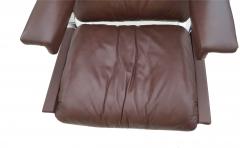 Richard Hersberger Richard Hersberger for Pace Brown Leather Chrome Lounge Chair and Ottoman - 2397871
