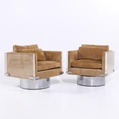 Richard Himmel Richard Himmel Mid Century Lucite Swivel Lounge Chairs Pair - 4113578