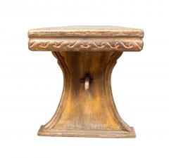 Richard Kuehne Silver Leaf Trestle Base Dining Table And Pair Of Benches - 4507088