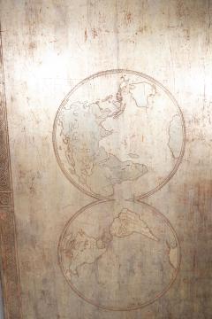 Richard Kuehne Silver Leaf Trestle Base Dining Table And Pair Of Benches - 4507118