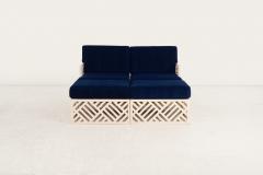 Richard L Sandfort Aluminum Outdoor Lounge Ottomans Set 1950 - 4202571