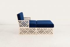 Richard L Sandfort Aluminum Outdoor Lounge Ottomans Set 1950 - 4202575