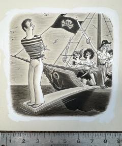 Richard Lippincott Denison Taylor Male Chauvinist Get His Due Walking the Plank Original Artwork Original Artwork - 4607777
