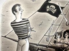 Richard Lippincott Denison Taylor Male Chauvinist Get His Due Walking the Plank Original Artwork Original Artwork - 4607780