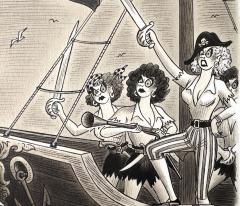 Richard Lippincott Denison Taylor Male Chauvinist Get His Due Walking the Plank Original Artwork Original Artwork - 4607783