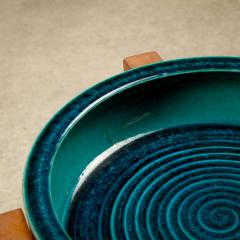 Richard Manz Stoneware Bowl and Stand by Richard Manz for Knabstrup Atelier Denmark 1960s - 4704160