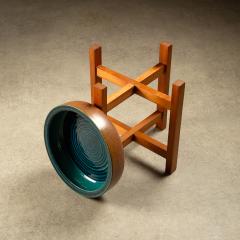 Richard Manz Stoneware Bowl and Stand by Richard Manz for Knabstrup Atelier Denmark 1960s - 4704168