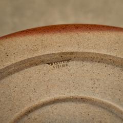 Richard Manz Stoneware Bowl and Stand by Richard Manz for Knabstrup Atelier Denmark 1960s - 4704169