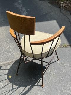 Richard McCarthy TRIO OF MID CENTURY WIRE AND WOOD CAPTAIN CHAIRS BY RICHARD McCARTHY - 3729420