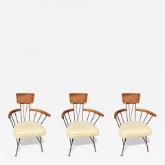 Richard McCarthy TRIO OF MID CENTURY WIRE AND WOOD CAPTAIN CHAIRS BY RICHARD McCARTHY - 3731707