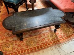 Richard McGeehan Unique mahogany coffee table with stone top - 3915270