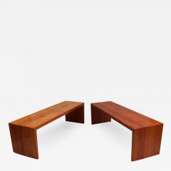 Richard Peduzzi 2 French 1980s Solid Cherry Benches by Richard Peduzzi - 2401998