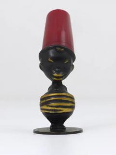 Richard Rohac 1950s African Figurine Mid Century Brass Salt Shaker by Richard Rohac Austria - 4041772