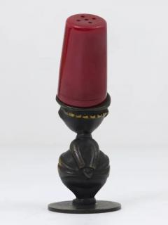 Richard Rohac 1950s African Figurine Mid Century Brass Salt Shaker by Richard Rohac Austria - 4041775