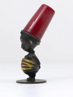 Richard Rohac 1950s African Figurine Mid Century Brass Salt Shaker by Richard Rohac Austria - 4041776