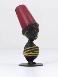 Richard Rohac 1950s African Figurine Mid Century Brass Salt Shaker by Richard Rohac Austria - 4041777