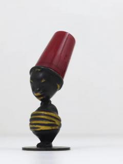 Richard Rohac 1950s African Figurine Mid Century Brass Salt Shaker by Richard Rohac Austria - 4041822