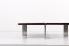 Richard Schultz Architectural 1960s Coffee Table in Steel and Wood Germany 1960s - 2077012