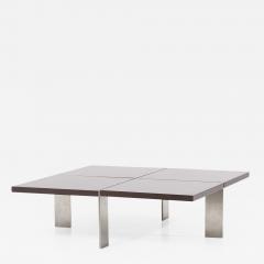 Richard Schultz Architectural 1960s Coffee Table in Steel and Wood Germany 1960s - 2078868