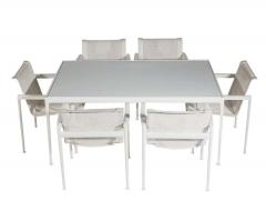 Richard Schultz Mid Century Modern White Patio Chairs and Table Set by Richard Schultz for Knoll - 1749243