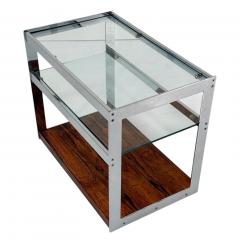 Richard Young Merrow Assoc Rosewood and Chrome Bar Cart 1970 - 4492190