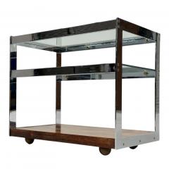 Richard Young Merrow Assoc Rosewood and Chrome Bar Cart 1970 - 4492193