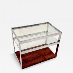Richard Young Merrow Assoc Rosewood and Chrome Bar Cart 1970 - 4492198