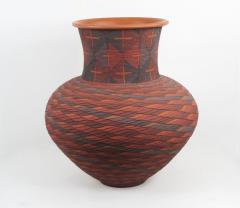 Richard Zane Smith Corrugated polychrome Wyandot jar by Richard Zane Smith - 4075954