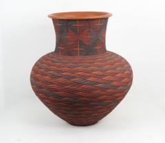 Richard Zane Smith Corrugated polychrome Wyandot jar by Richard Zane Smith - 4075956
