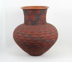 Richard Zane Smith Corrugated polychrome Wyandot jar by Richard Zane Smith - 4075957