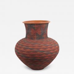 Richard Zane Smith Corrugated polychrome Wyandot jar by Richard Zane Smith - 4076477