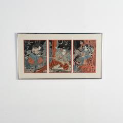 Richly Colored Triptych by Kunisada Meiji Period circa 1860 - 2516114