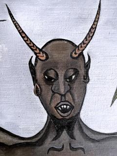 Rigaud Benoit Devil Emerges from Surrealist Voodoo Drum Sans titre Diable  - 3577691