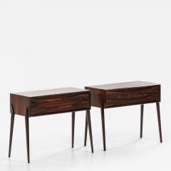 Rimbert Sandholt Pair of Rimbert Sandholt Bedside Tables in Rosewood by Glas Tr Hovmantorp - 4648385