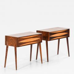 Rimbert Sandholt Pair of Rimbert Sandholt Beech Rosewood Bedside Tables 1960s - 4633032