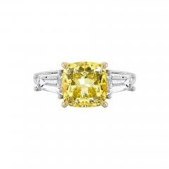 Ring In 18k Gold With A Central Fancy Vivid Yellow Diamond - 4791917