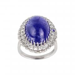 Ring In 18k White Gold With Natural Tanzanite And Diamonds - 4791937