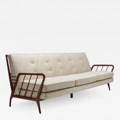 Rino Levi Brazilian Wood Three Seater Sofa by Rino Levi Brazil 1950s - 1852471