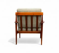 Rino Levi Grete Jalk Armchair in Caviuna Wood Fabric Rino Levi 1960s Lot 491C - 4378106