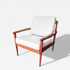 Rino Levi Grete Jalk Armchair in Caviuna Wood Fabric Rino Levi 1960s Lot 491C - 4379158