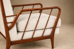 Rino Levi Mid Century Brazilian Armchairs by Rino Levi Hardwood Boucl 1960s - 4694030
