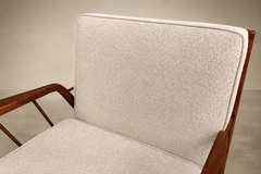 Rino Levi Mid Century Brazilian Armchairs by Rino Levi Hardwood Boucl 1960s - 4694037