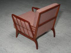 Rino Levi Rino Levi Lounge Chair in Peroba wood and Fabric Brazil 1950s - 4088141