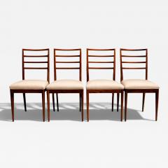 Rino Levi Set of 4 Chairs in Caviuna Leather Rino Levi 1960s - 4545957
