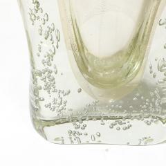 Rippling Bone Form Hand Blown Murano Glass Vase W Bullicante Gold Flecks - 4266075