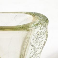 Rippling Bone Form Hand Blown Murano Glass Vase W Bullicante Gold Flecks - 4266078